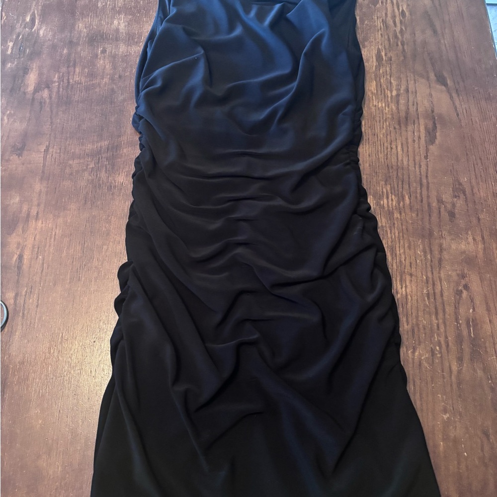Taylor Black‎ Ruched Sheath Midi Dress - Picture 3 of 9